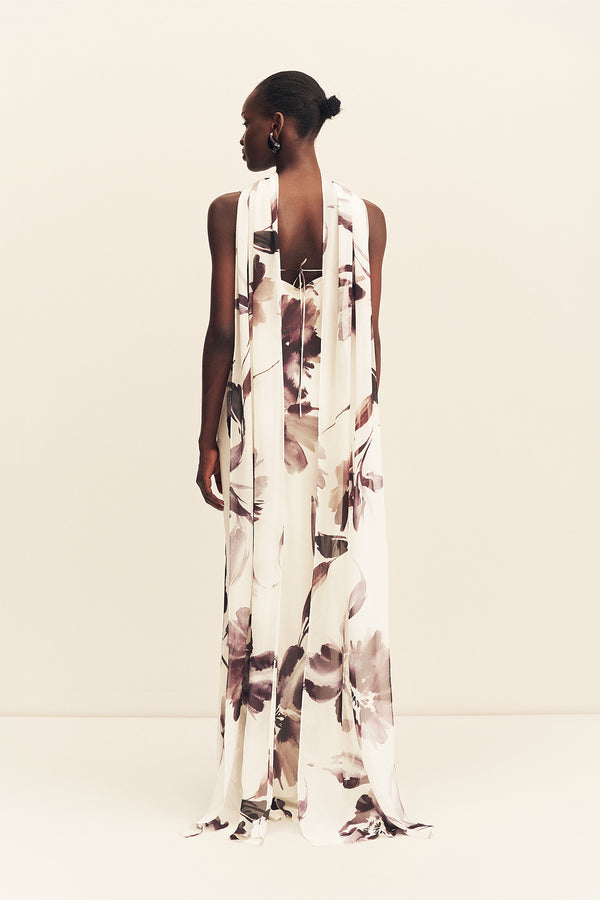 MARPESSA BIAS MAXI DRESS WITH SCARF