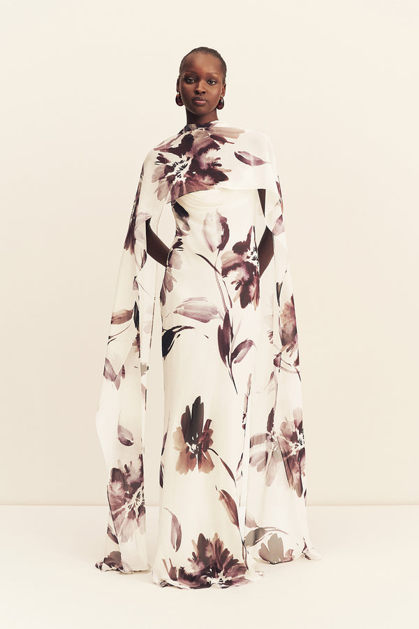 MARPESSA BIAS MAXI DRESS WITH SCARF