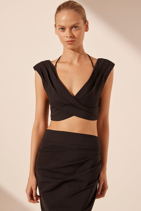 LANI DRAPED MAXI SKIRT - BLACK_D