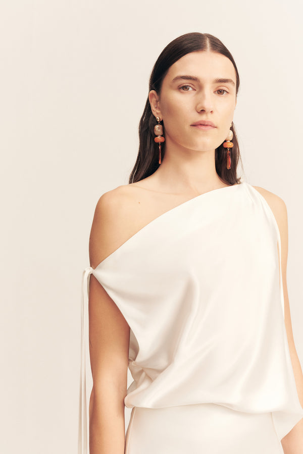 SAVANNA TIE TOP - IVORY