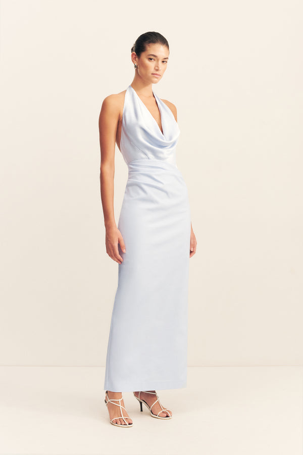 DILLON COWL NECK MAXI DRESS - SEABREEZE