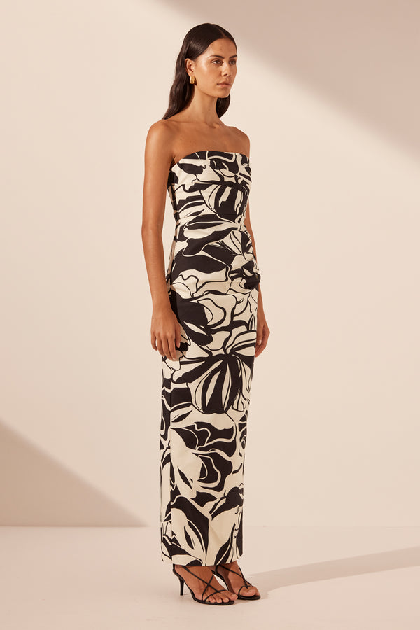AZIZE STRAPLESS DRAPED MAXI DRESS_A