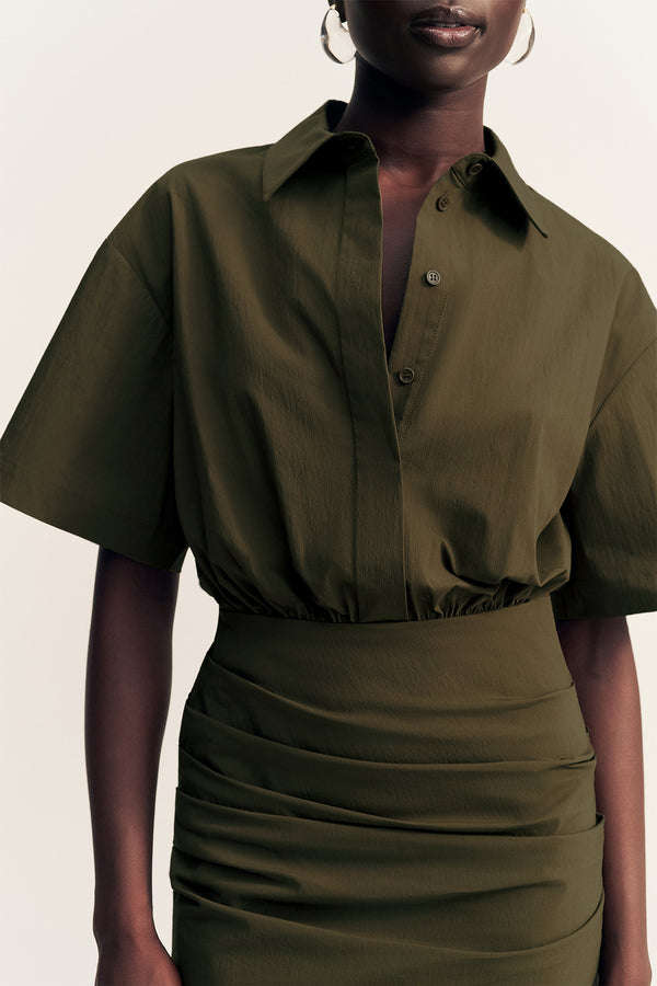 Campbell Shirt Fitted Mini Dress | Jungle | Dresses