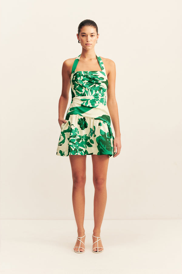 JONI HALTER DRAPED MINI DRESS_F