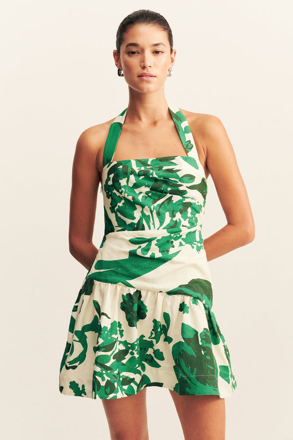 JONI HALTER DRAPED MINI DRESS