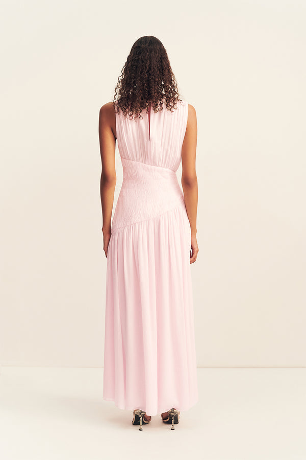 AMINA PANELLED RUCHED MAXI DRESS - FAIRYFLOSS