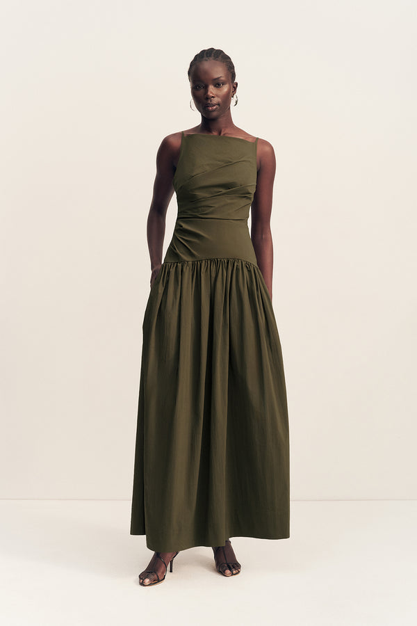 CAMPBELL SQUARE NECK MAXI DRESS - JUNGLE_F
