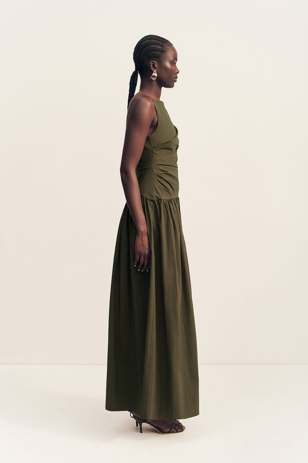 CAMPBELL SQUARE NECK MAXI DRESS - JUNGLE