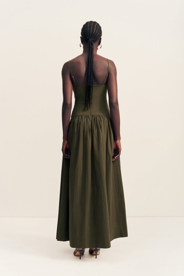 CAMPBELL SQUARE NECK MAXI DRESS - JUNGLE
