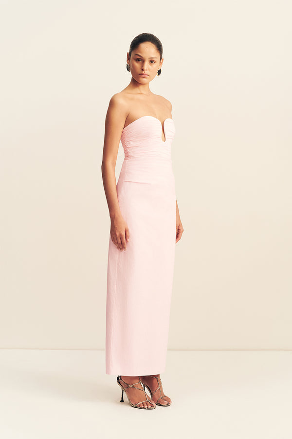 CAMPBELL STRAPLESS U WIRE MAXI DRESS - BALLERINA