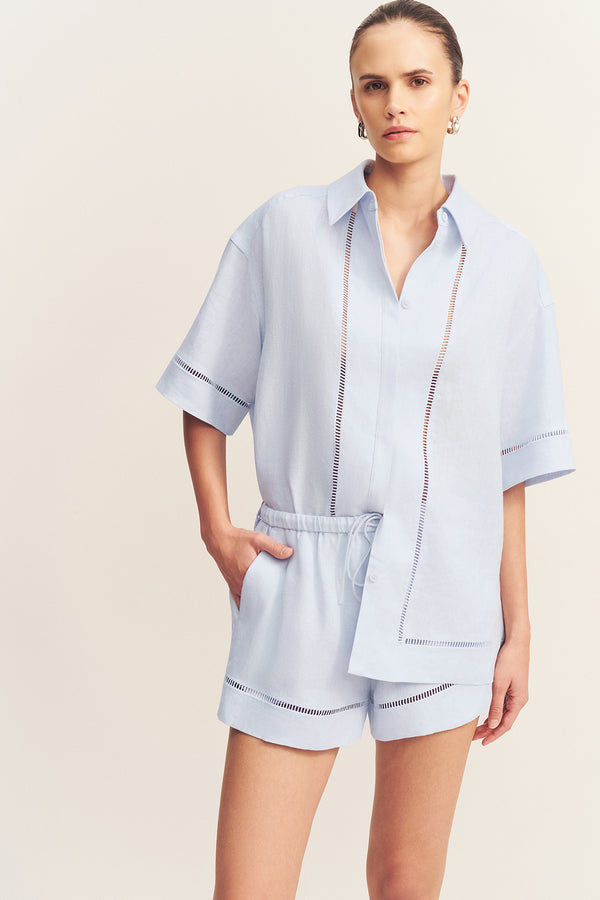 TOMMY LINEN SHORT - SKY