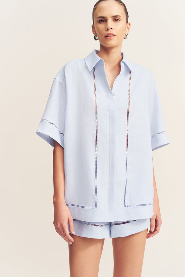 TOMMY LINEN SHIRT - SKY