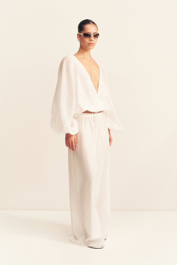 AURA SEMI SHEER PANT - IVORY