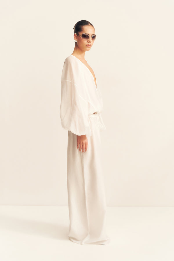 AURA SEMI SHEER PANT - IVORY