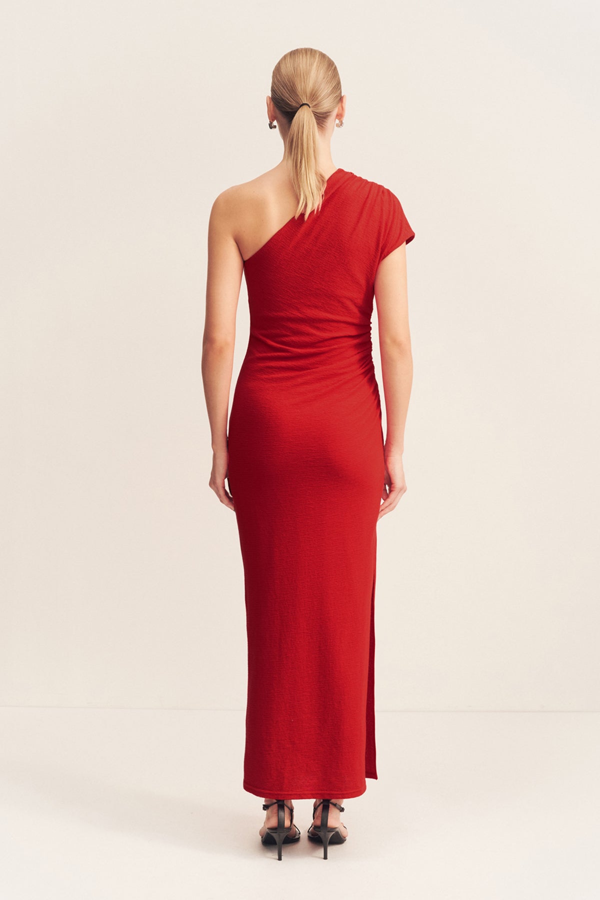 BEAU ASYMMETRICAL MIDI DRESS - CHILLI_B