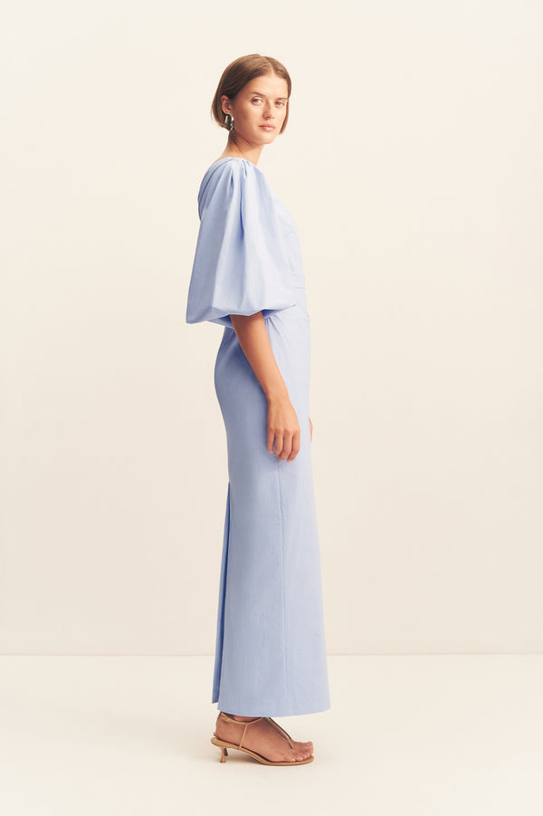 one shoulder balloon sleeve midi dress Beige Satin One Shoulder Balloon Sleeve Midi Dress Take Two Beige : Evening Dresses : VogaCloset Oman