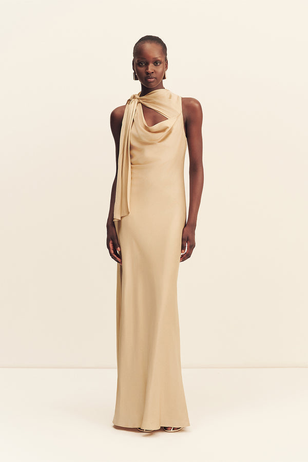 AGNES TIE CUT OUT MAXI DRESS - OAT_F