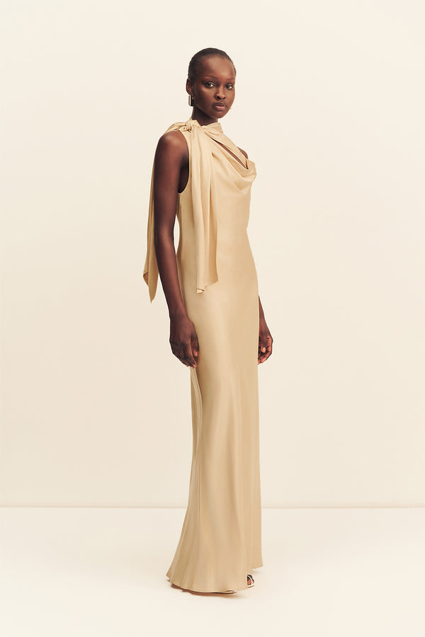 AGNES TIE CUT OUT MAXI DRESS - OAT
