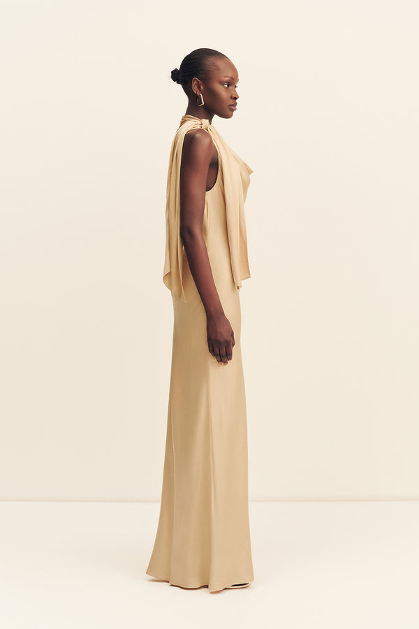 AGNES TIE CUT OUT MAXI DRESS - OAT