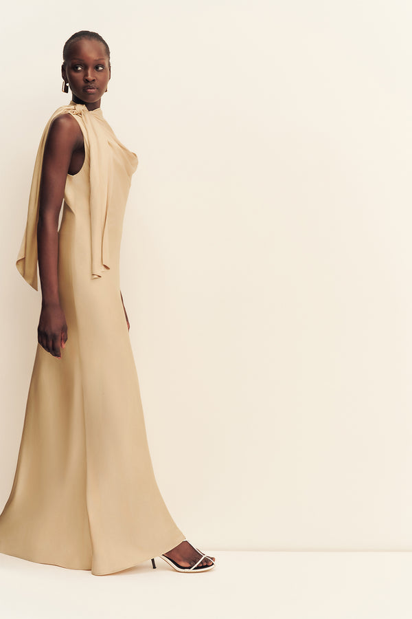 AGNES TIE CUT OUT MAXI DRESS - OAT