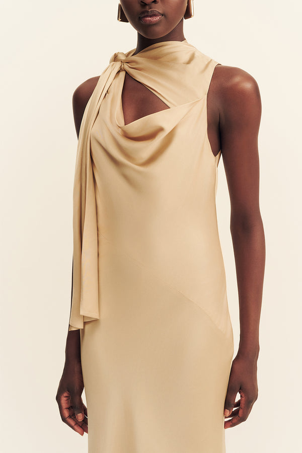 AGNES TIE CUT OUT MAXI DRESS - OAT