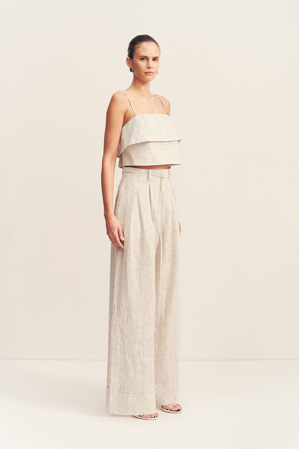 ALTO TEXTURED LINEN HIGH WAISTED PANT