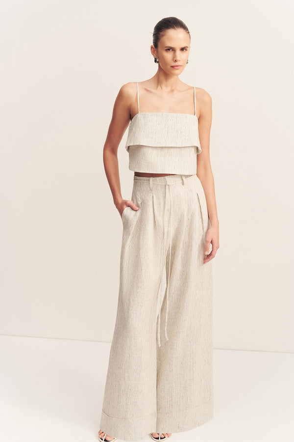 ALTO TEXTURED LINEN HIGH WAISTED PANT