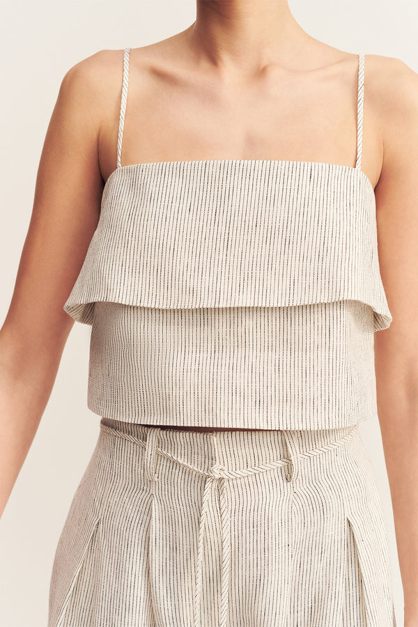 ALTO TEXTURED LINEN CROPPED CAMI