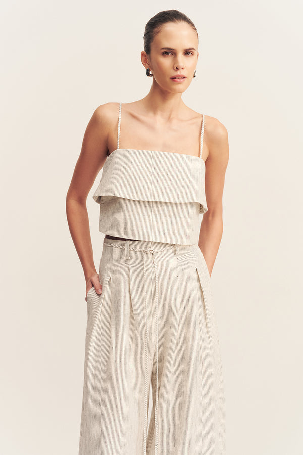 ALTO TEXTURED LINEN CROPPED CAMI