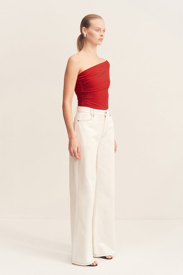BEAU ONE SHOULDER TOP - CHILLI_A