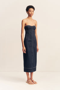 JAQUES STRAPLESS MIDI DRESS