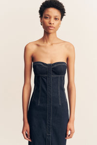 JAQUES STRAPLESS MIDI DRESS
