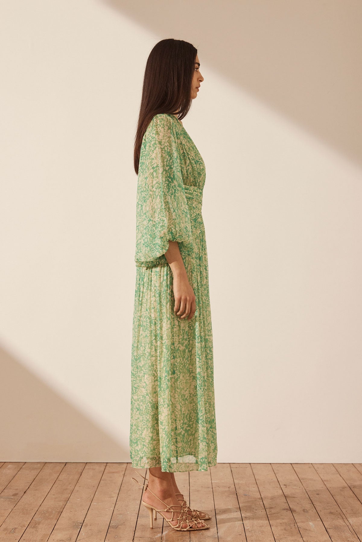 Long sleeve v deals neck long dress