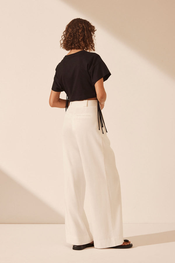 ALDA DOUBLE TIE BOXY T SHIRT - BLACK_B