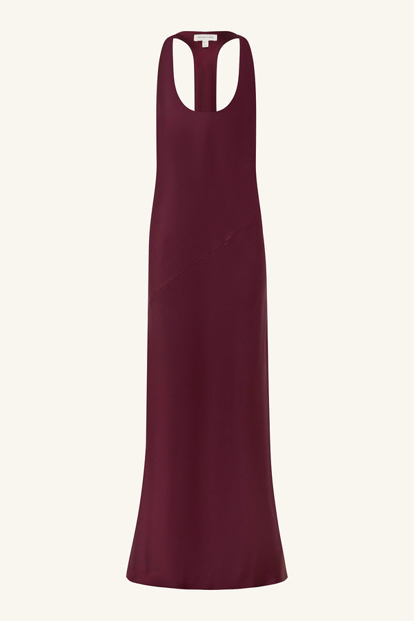 SAVANNA RACER BACK MAXI DRESS - BURGUNDY_G