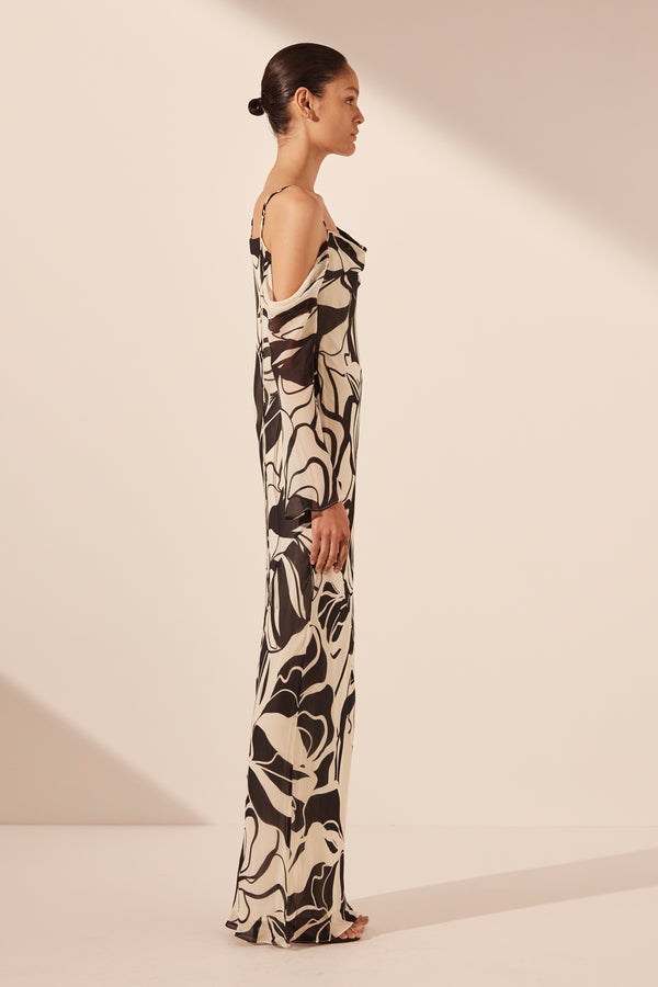 IMANE ASYMMETRICAL LONG SLEEVE MAXI DRESS_S