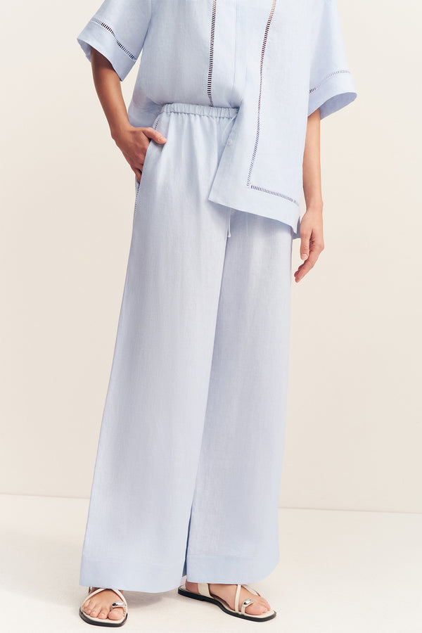TOMMY LINEN PANT - SKY