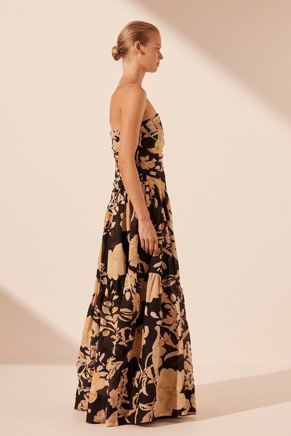 XENIA STRAPLESS TIERED MAXI DRESS_S
