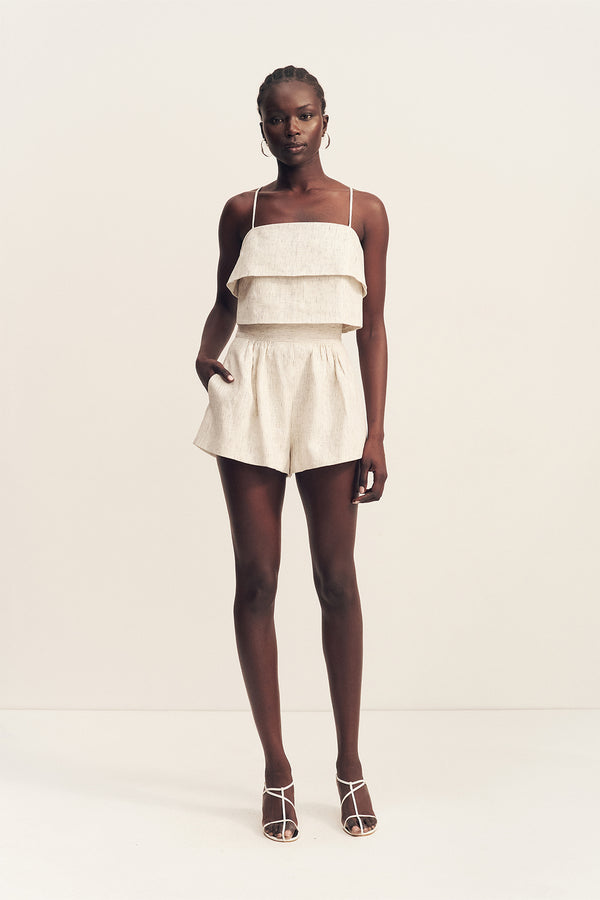 ALTO TEXTURED LINEN CROPPED CAMI