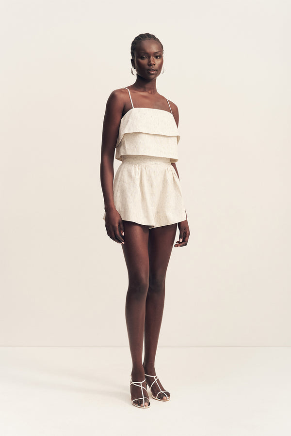 ALTO TEXTURED LINEN HIGH WAISTED SHORT