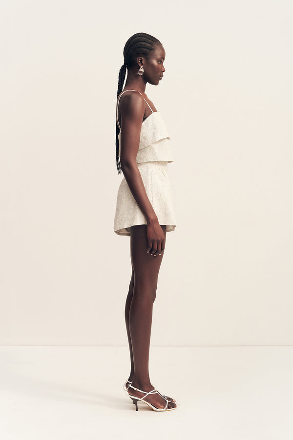 ALTO TEXTURED LINEN HIGH WAISTED SHORT