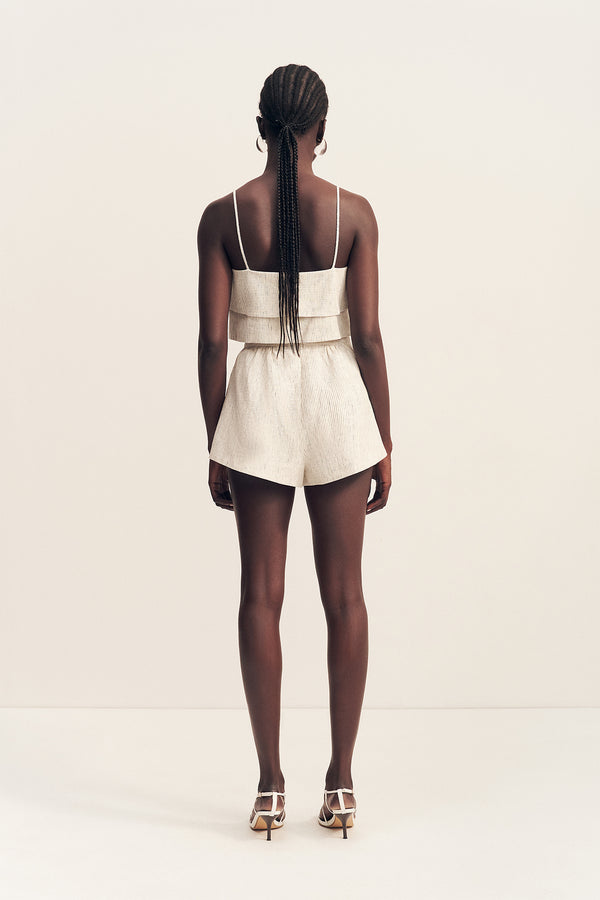 ALTO TEXTURED LINEN HIGH WAISTED SHORT