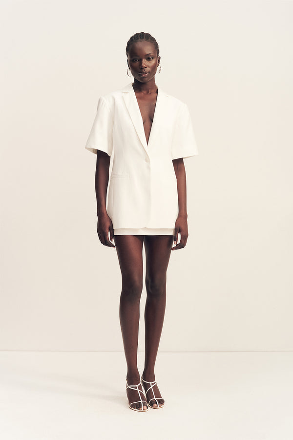 FELIX SHORT SLEEVE BLAZER - COCONUT_F