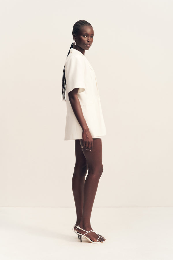 FELIX SHORT SLEEVE BLAZER - COCONUT
