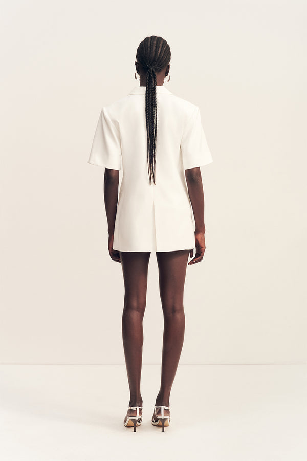 FELIX SHORT SLEEVE BLAZER - COCONUT