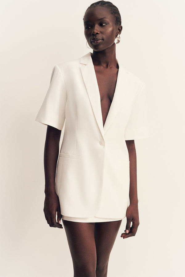 FELIX SHORT SLEEVE BLAZER - COCONUT