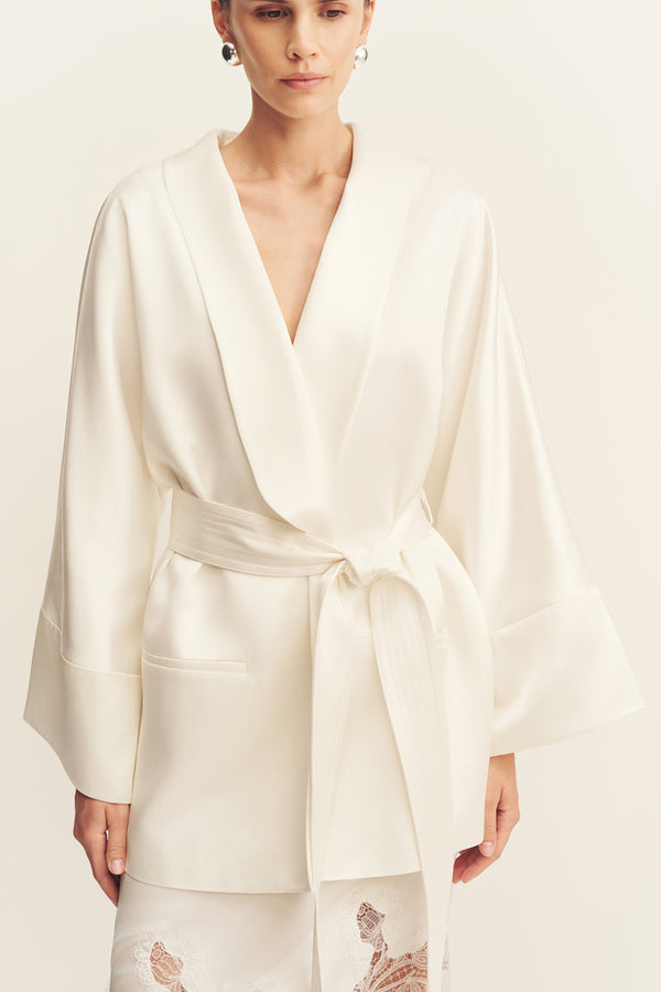 SAVANNA BELTED JACKET - IVORY