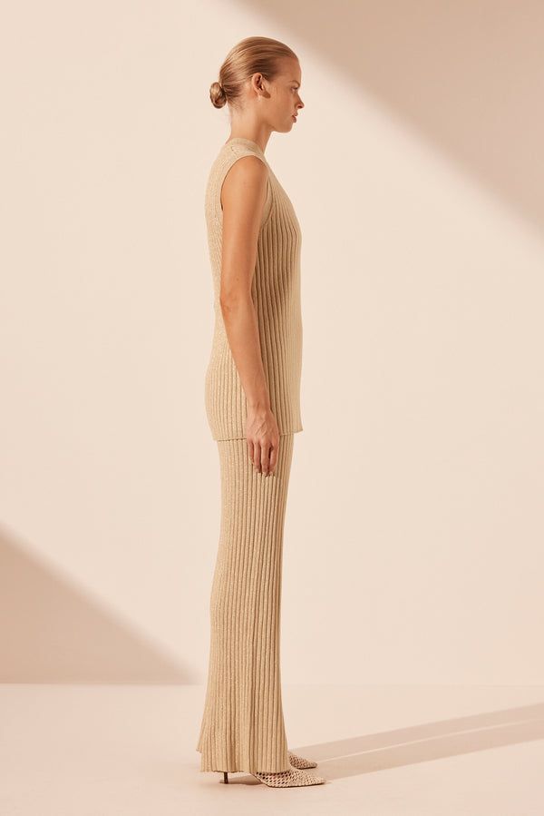 LIVIA SLEEVELESS TUNIC TOP - CHAMPAGNE_S