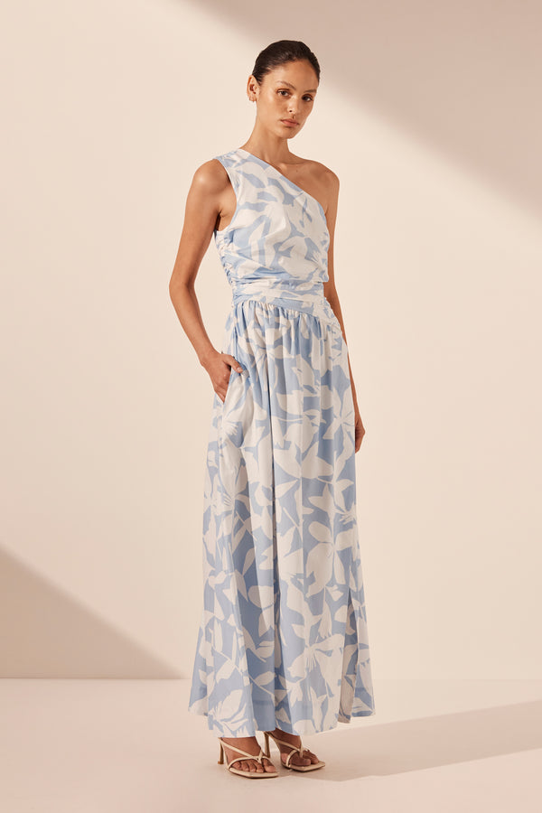 MAMOUNIA ASYMMETRICAL GATHERED MAXI DRESS_A