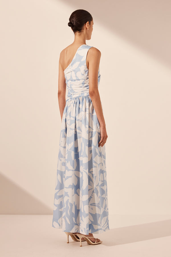 MAMOUNIA ASYMMETRICAL GATHERED MAXI DRESS_B